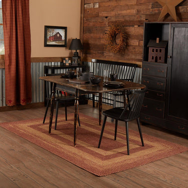 Burgundy Tan Jute Rug Rect w/ Pad 60x96 - The Fox Decor